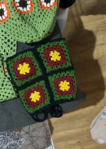 Renkli Örgü Bohem Kadın Atkı - Görsel 3