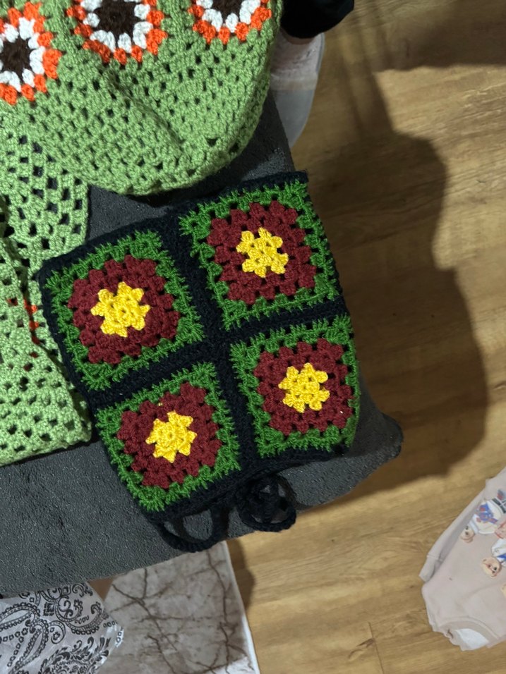 Renkli Örgü Bohem Kadın Atkı - Görsel 3