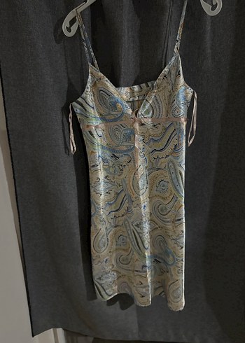 Desenli, Uzun, Askılı Hamile Geceliği - Görsel 2