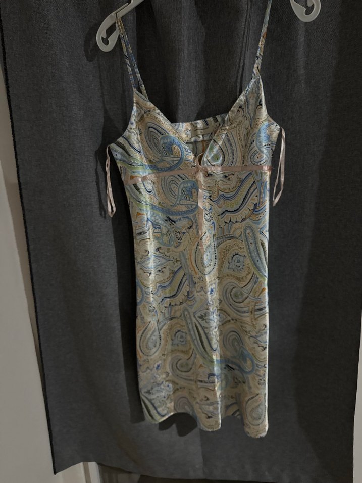 Desenli, Uzun, Askılı Hamile Geceliği - Görsel 2