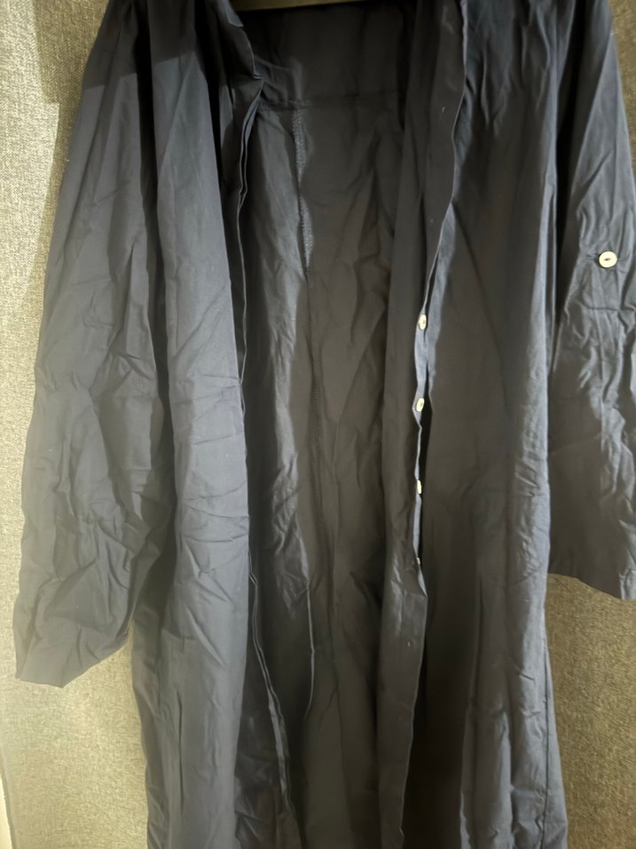 Düğmeli Siyah Uzun Hamile Kaban - Görsel 3