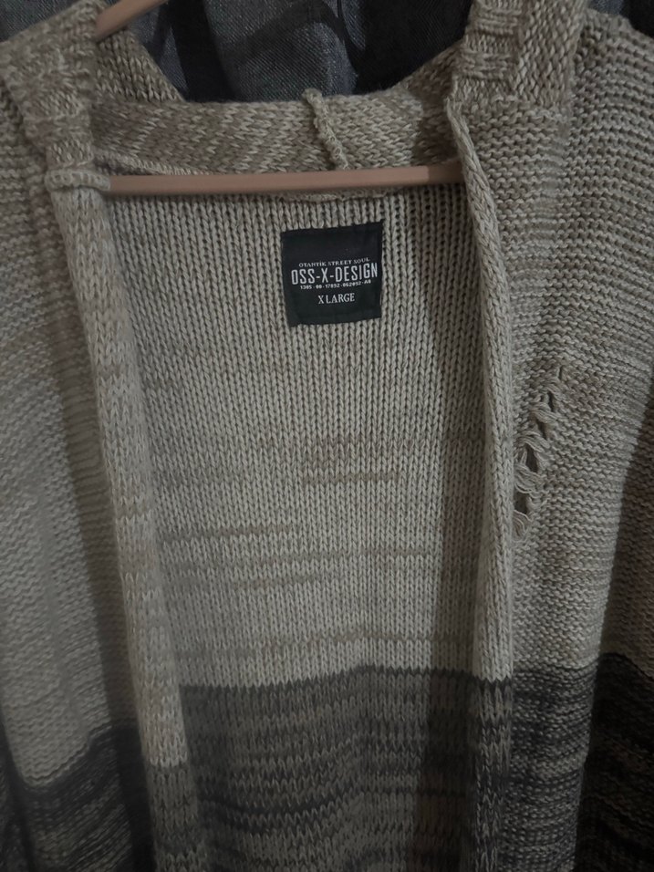 Gri Örgü Midi Kadın Hırka - Görsel 3