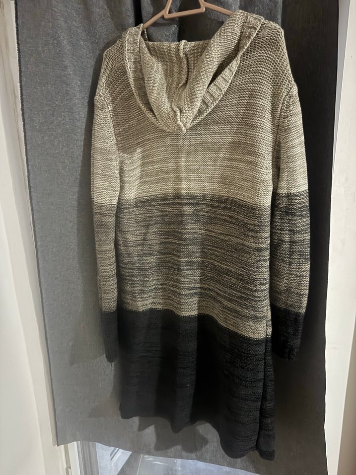 Gri Örgü Midi Kadın Hırka - Görsel 4