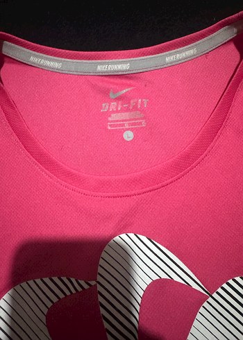 Pembe Baskılı Kısa Kollu Spor Tişört - Görsel 2