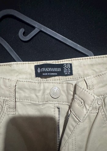 Bej Kadın Pamuk Kumaş Pantolon - Görsel 2