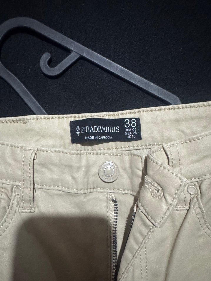 Bej Kadın Pamuk Kumaş Pantolon - Görsel 2