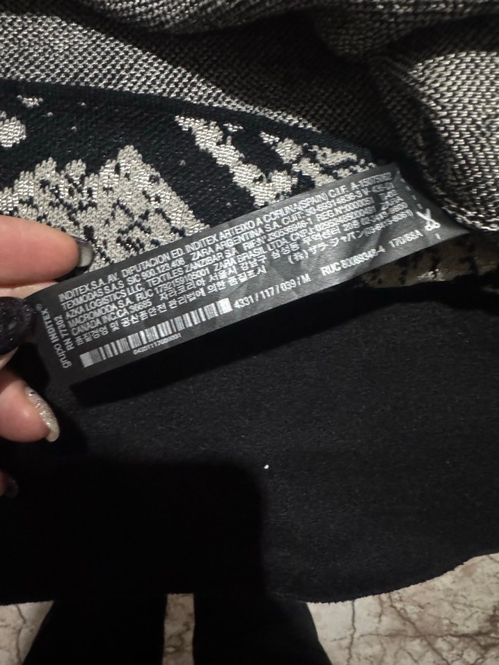 Yılan Desenli Bohem Uzun Gri Kadın Süveter - Görsel 2