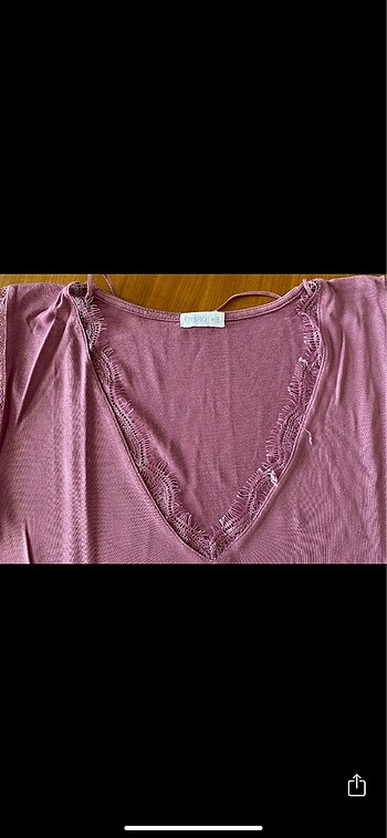 s Beden Oysho pembe dantelli pijama üstü