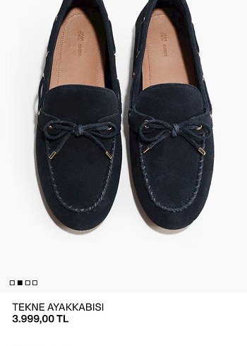 H&M Lacivert Suet Tekne Ayakkabi