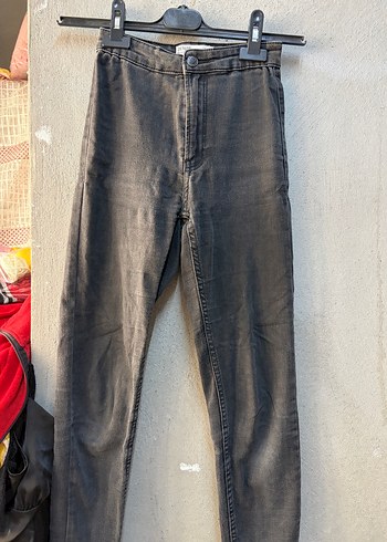 Bershka Koyu Antrasit Slim Fit Jean Pantolon