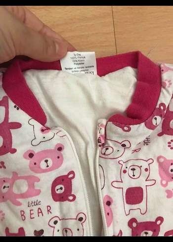 Kız Bebek Renkli Baskılı Fermuarlı Tulum - Görsel 3