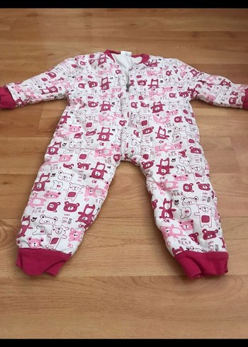 Kız Bebek Renkli Baskılı Fermuarlı Tulum - Görsel 2