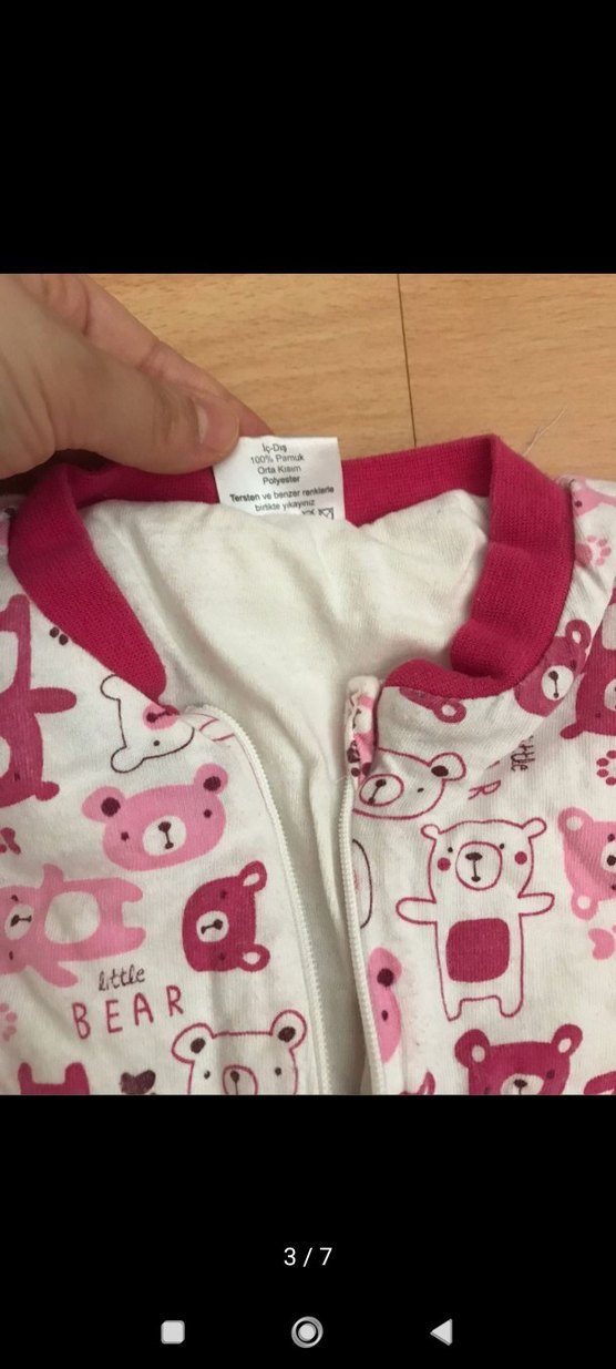 Kız Bebek Renkli Baskılı Fermuarlı Tulum - Görsel 3