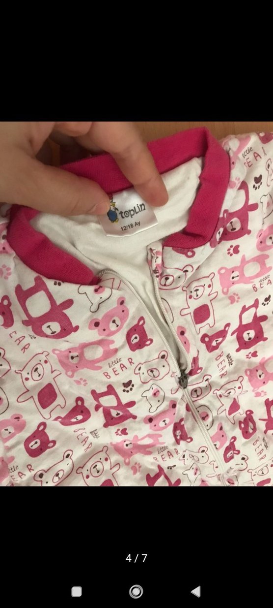 Kız Bebek Renkli Baskılı Fermuarlı Tulum - Görsel 4