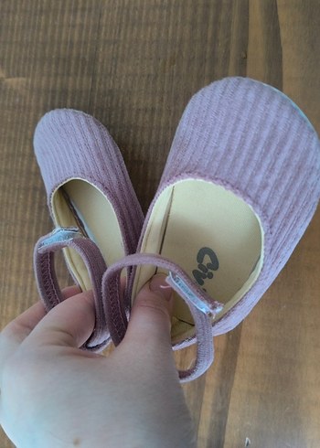 Kız Çocuk Pembe Cırtlı Babet Ayakkabı - Görsel 2