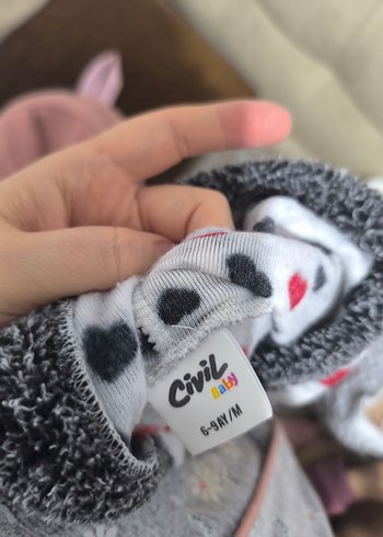 Kız Çocuk Kapüşonlu Düğmeli Baskılı Panço - Görsel 2