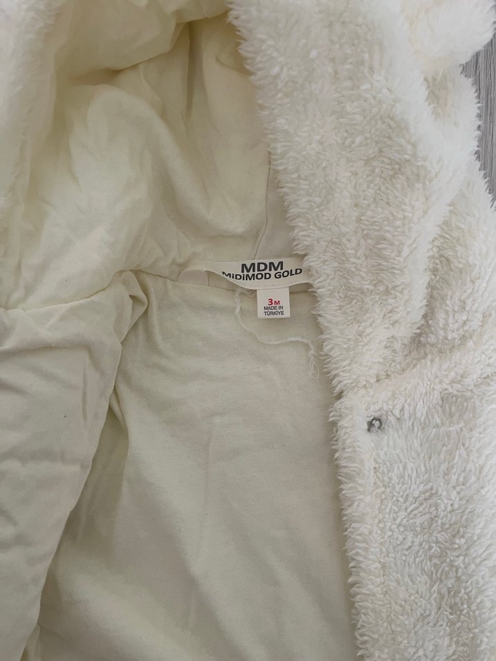 Kürklü Beyaz Bebek Tulumu - Görsel 2