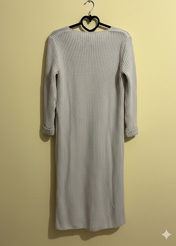 Bej (açık)Kadın Uzun Örgü Hırka - Görsel 2