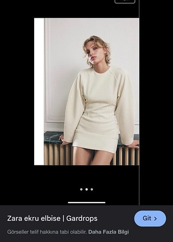 Zara ekru kaşe Mini Kadın Elbise - Görsel 4