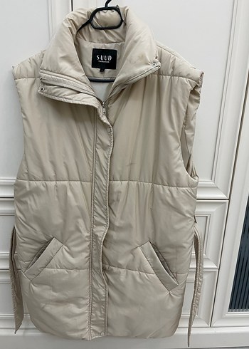 Suud Kemerli Bej Kadın Şişme Yelek - Görsel 2