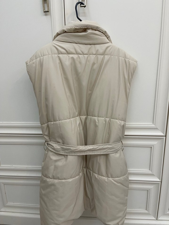 Suud Kemerli Bej Kadın Şişme Yelek - Görsel 5