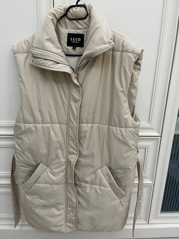 Suud Kemerli Bej Kadın Şişme Yelek - Görsel 2