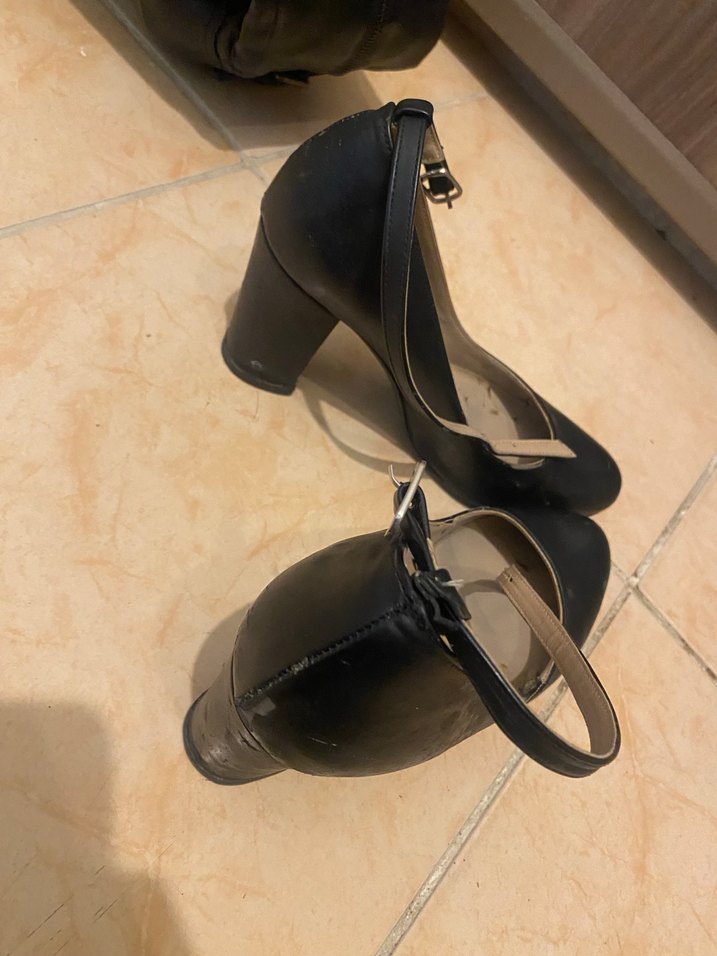 Siyah Tokalı Stiletto Topuklu Kadın Ayakkabı - Görsel 4