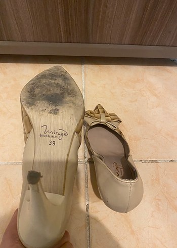 Bej Yılan Desenli Fiyonklu Stiletto - Görsel 6