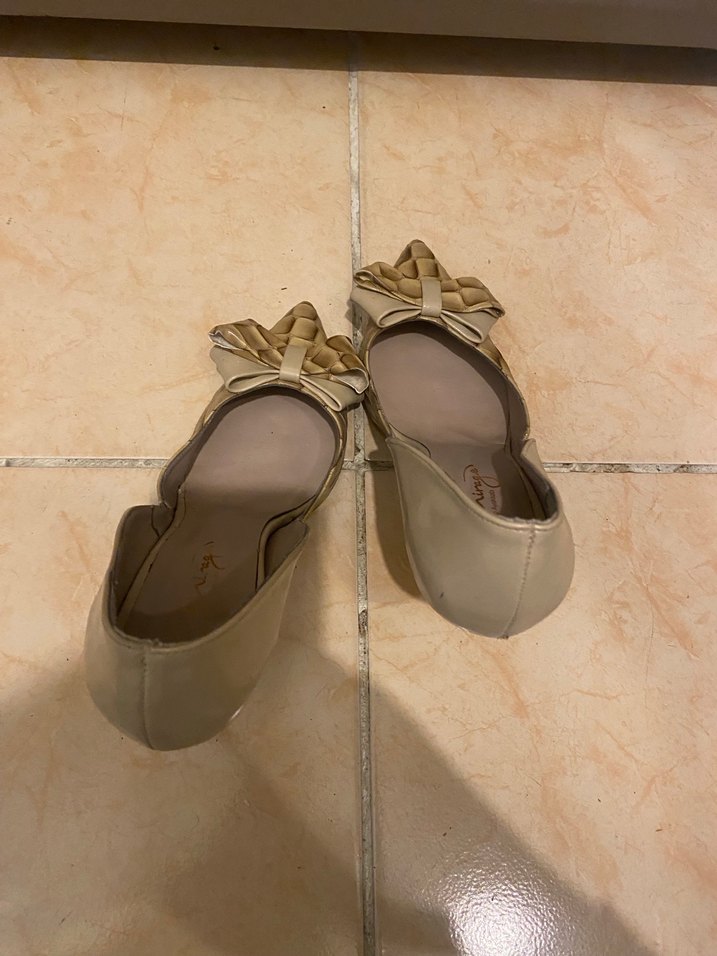 Bej Yılan Desenli Fiyonklu Stiletto - Görsel 5