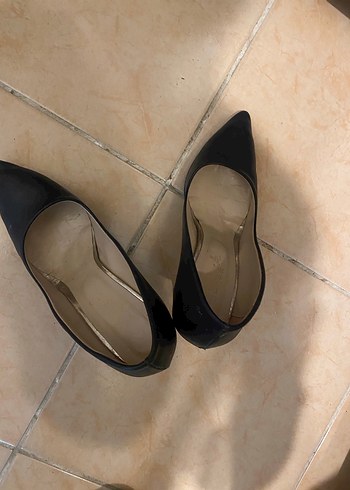 Siyah Stiletto Topuklu Klasik Kadın Ayakkabı - Görsel 4