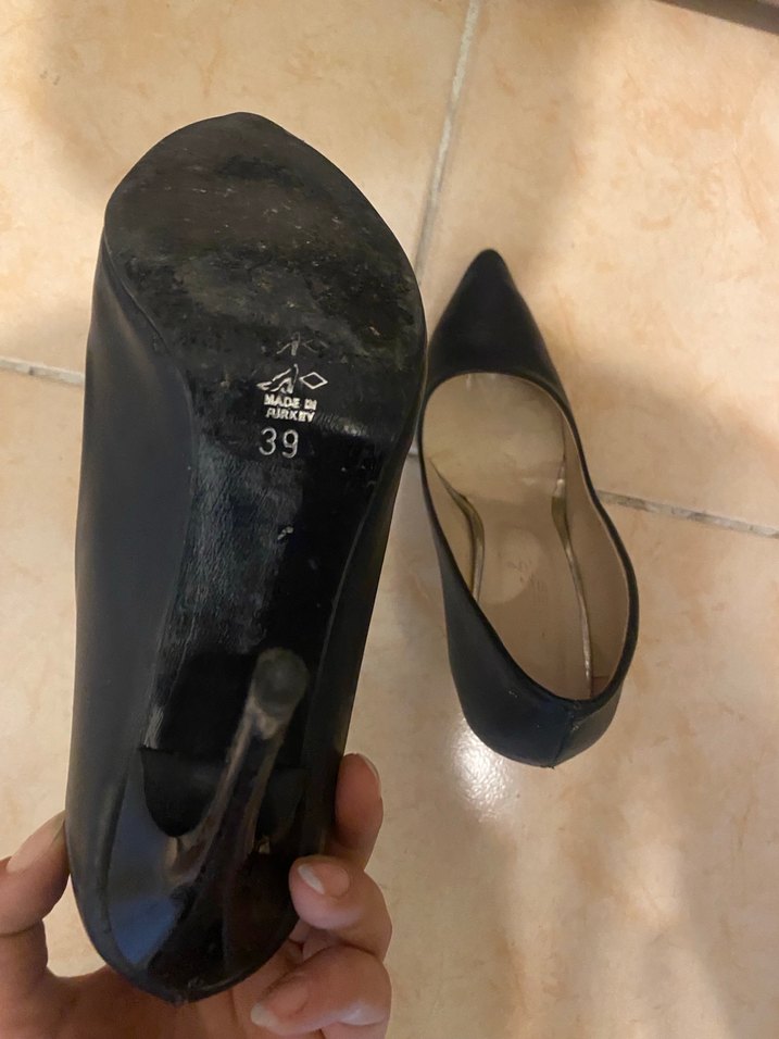 Siyah Stiletto Topuklu Klasik Kadın Ayakkabı - Görsel 5