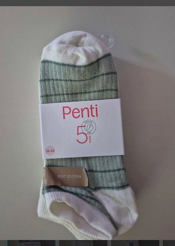Penti 5li Pastel Cizgili Pamuklu Corap Seti