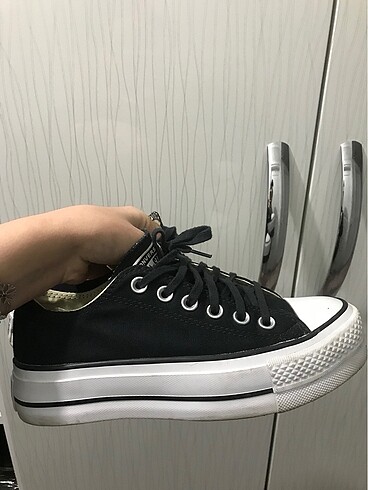 converse chuck taylor kalın taban siyah ayakkabı