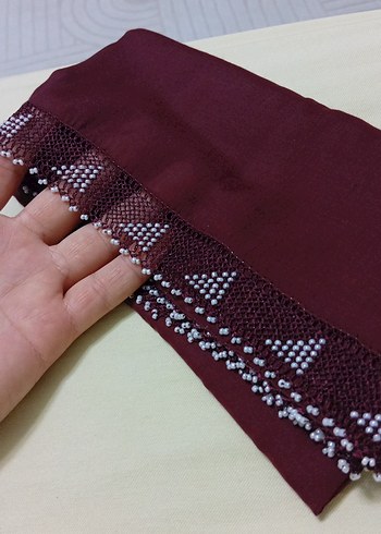 Armine Bordo İnci Detayli Sifon Sal