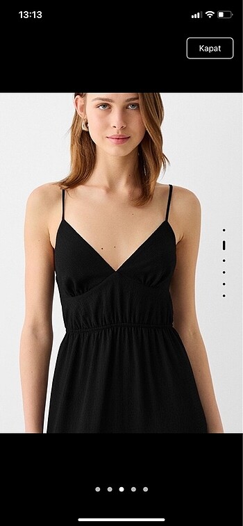xs Beden bershka siyah uzun elbise