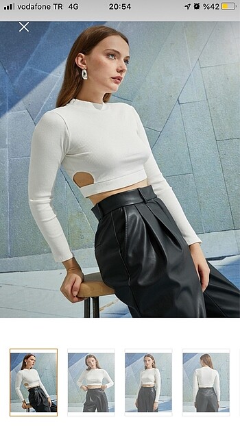 Koton uzun kollu crop top
