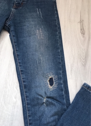 s Beden mavi Renk Yırtık iç göstermeyen kot pantolon