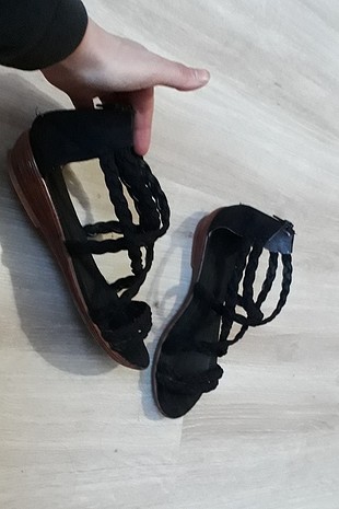 H&M siyah bant sandalet 