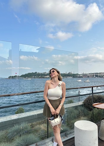 Trendyol & Milla Bej Renkli Salaş Mini Etek