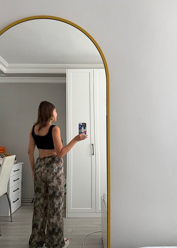 Koyu Kahverengi leopar desenli pantolon - Görsel 3