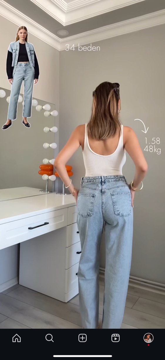 Normal Boy Salaş Kadın Kot Pantolon - Görsel 2