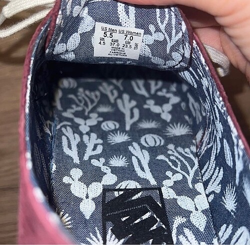 37 Beden bordo Renk Vans Bordo Ayakkabı