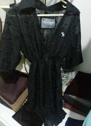 siyah transparan gömlek elbise