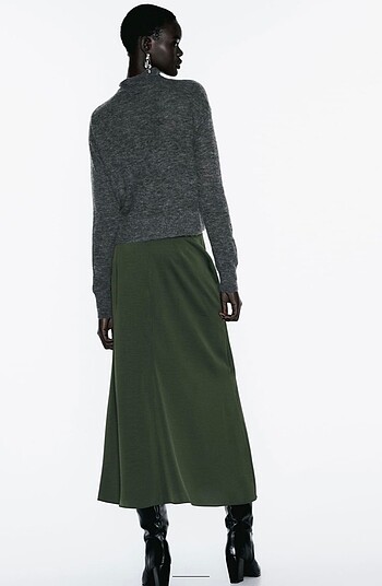 xs Beden Zara saten midi etek