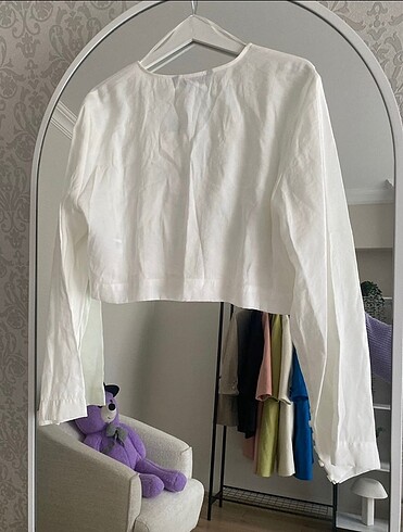 s Beden Zara crop dökümlü gömlek