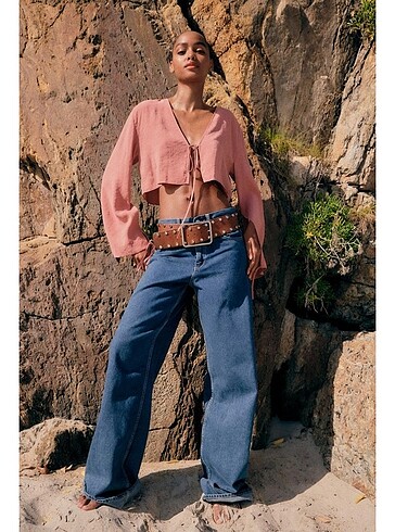 Zara Zara bağcıklı dökümlü bluz