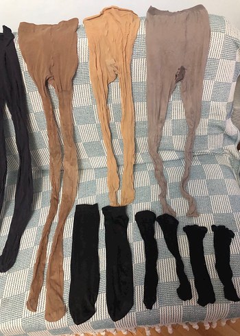 1 Siyah file kilotlu çorap +6 kilotlu çorapla 3 çift dizaltı - Görsel 13