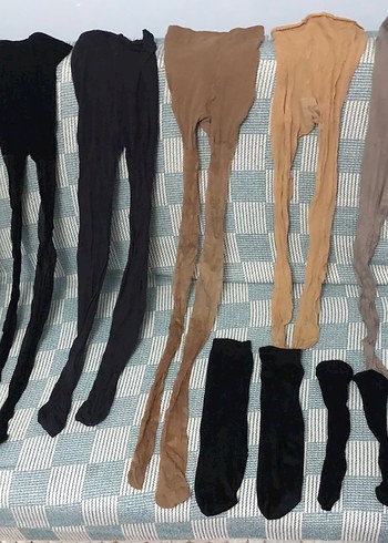 1 Siyah file kilotlu çorap +6 kilotlu çorapla 3 çift dizaltı - Görsel 15