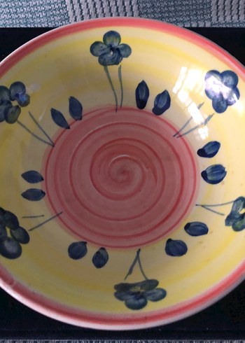 Sarı Çiçek Desenli Renkli Tabak - Görsel 5