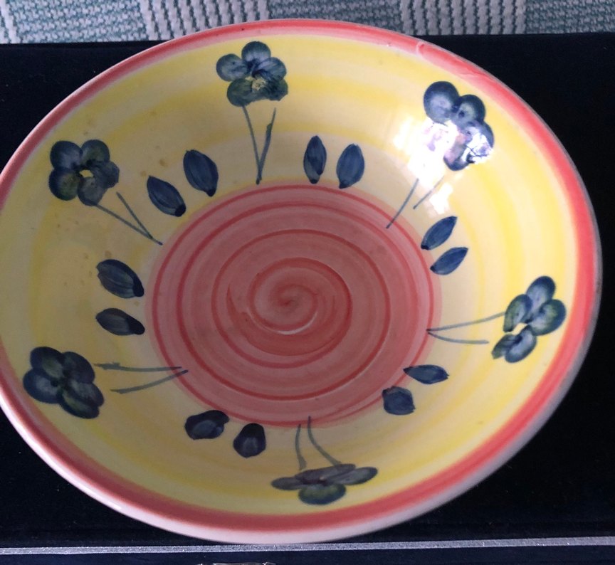 Sarı Çiçek Desenli Renkli Tabak - Görsel 3